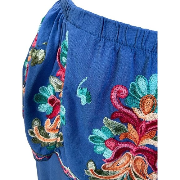 Surf Gypsy Colorful Floral Embroidered Off-The-Shoulder Dress/Swim Cover Up Med - Picture 7 of 10